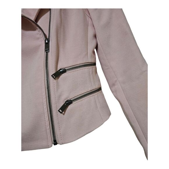 BANANA REPUBLIC Light Pink Moto Jacket - Size 0 Petite - Picture 4 of 9
